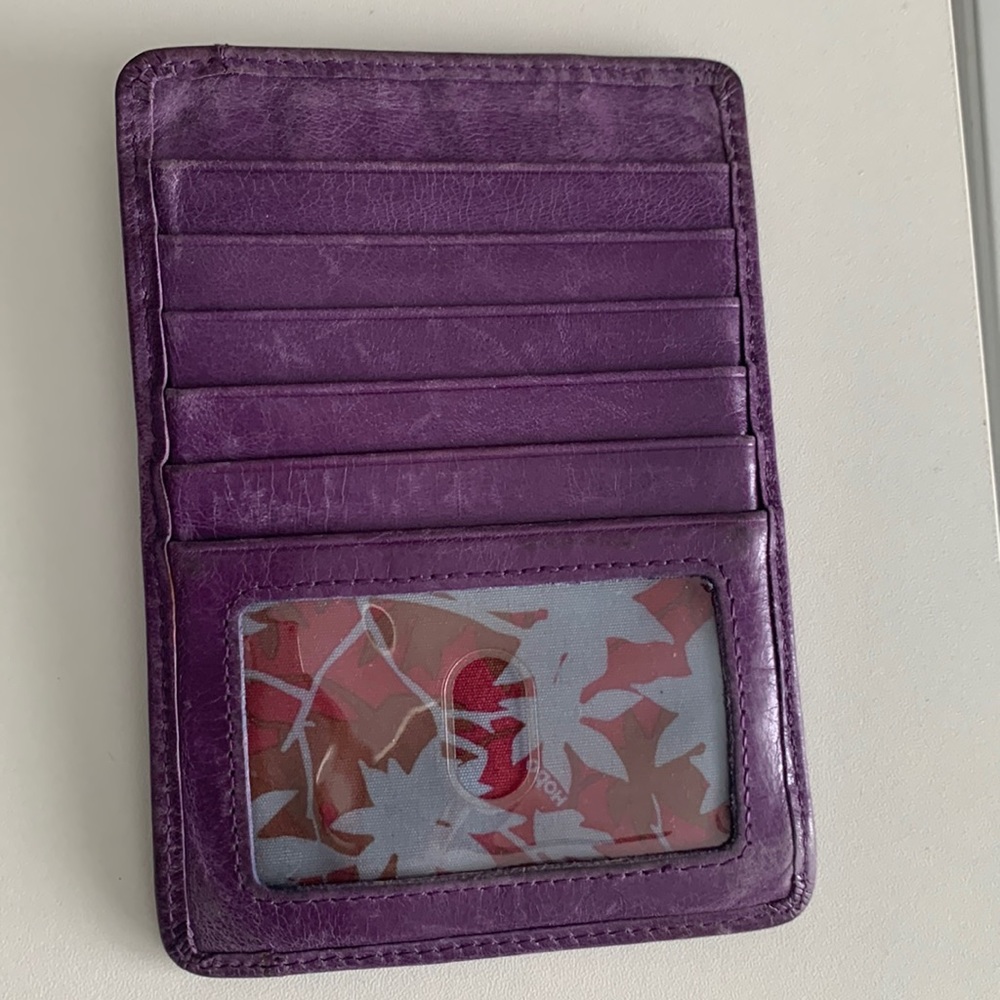 HOBO Purple Euroslide Leather Passport Wallet